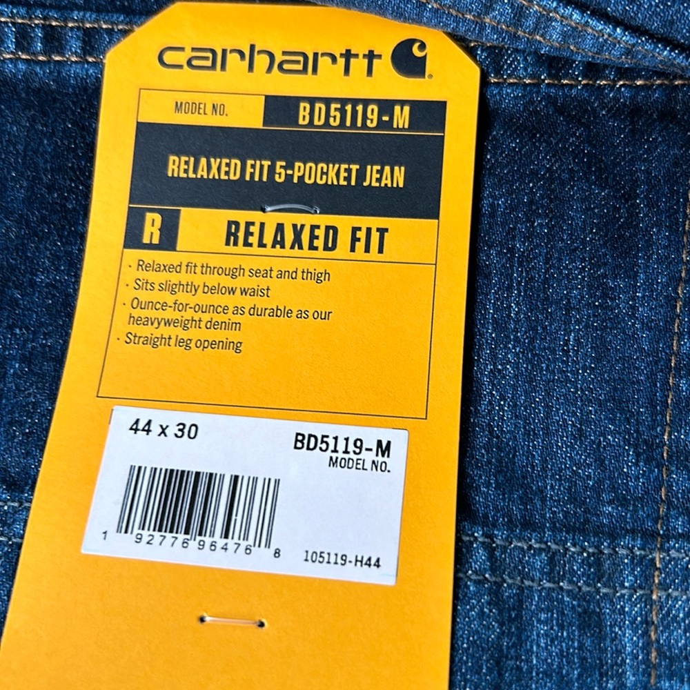 Carhartt NWT Men’s Relaxed Fit Jean